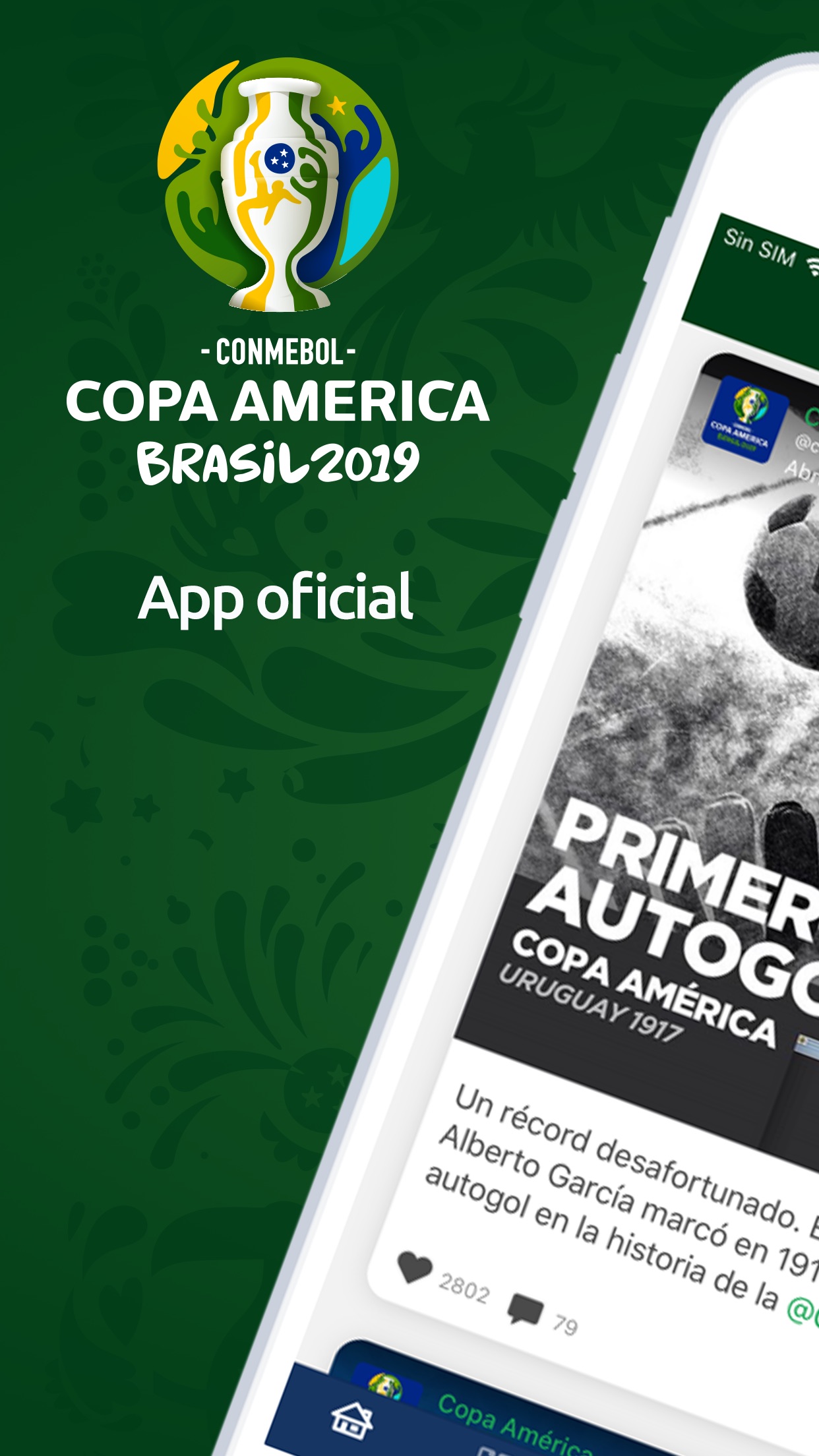 Screenshot do app Copa América Oficial