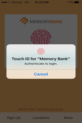 MemoryBank Mobile Banking - náhled
