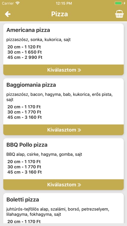 Aranytallér Étterem, Pizzéria