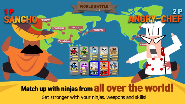 Jumping Ninja Battle - 2Player screenshot-3