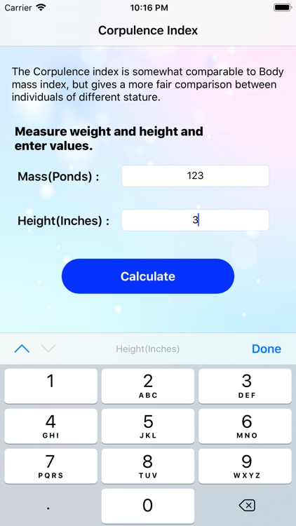 Corpulence Index