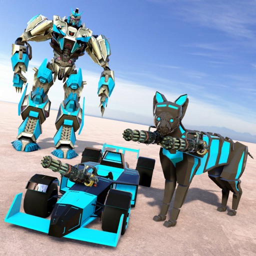 Futuristic Cat Robot War Icon