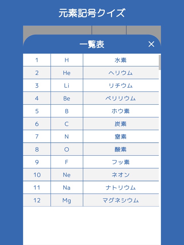 元素記号クイズ Element Quiz En App Store