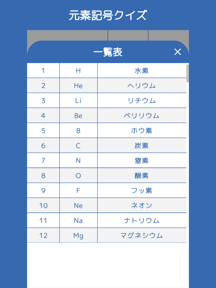 元素記号クイズ Element Quiz Free Download App For Iphone Steprimo Com