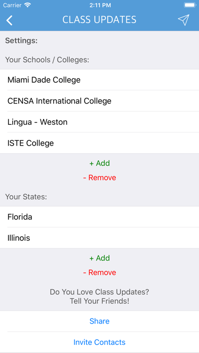 How to cancel & delete Class Updates from iphone & ipad 4