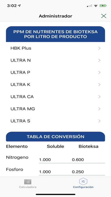 Bioteksa Cálculo Nutricional