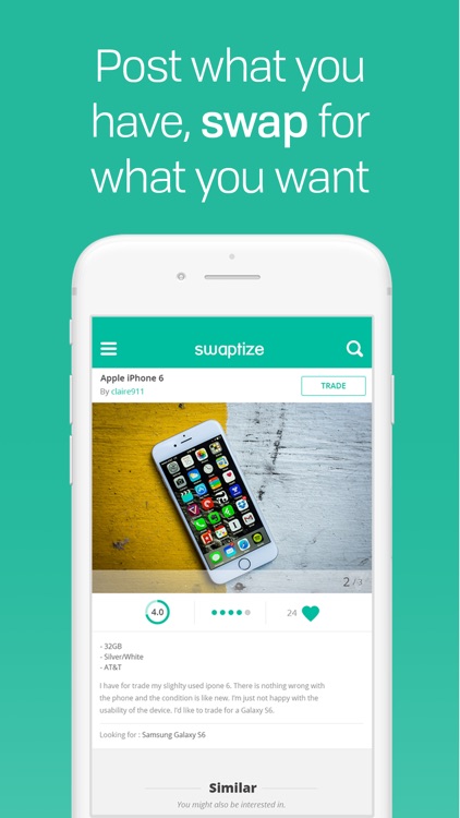 Swaptize: Barter, Trade & Swap