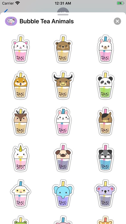 Bubble Tea Animals Stickers