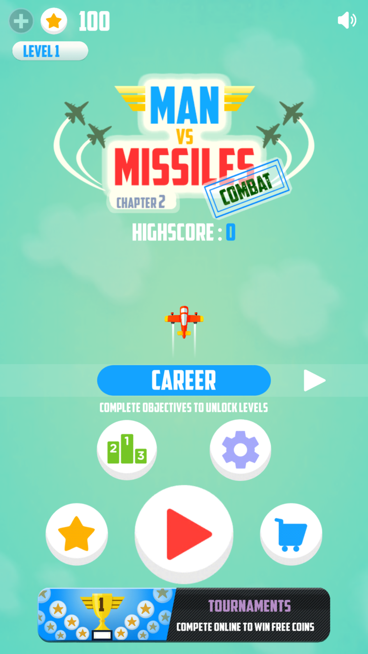Man Vs. Missiles: Combat Hack screenshot 1 - iOS game interface
