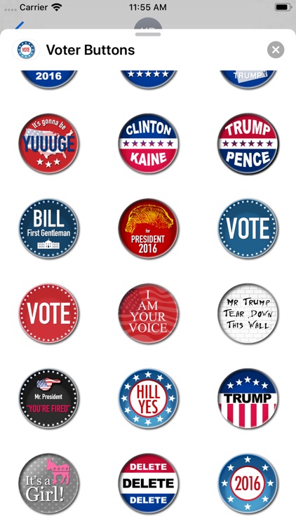 Campaign Election Buttons 2016