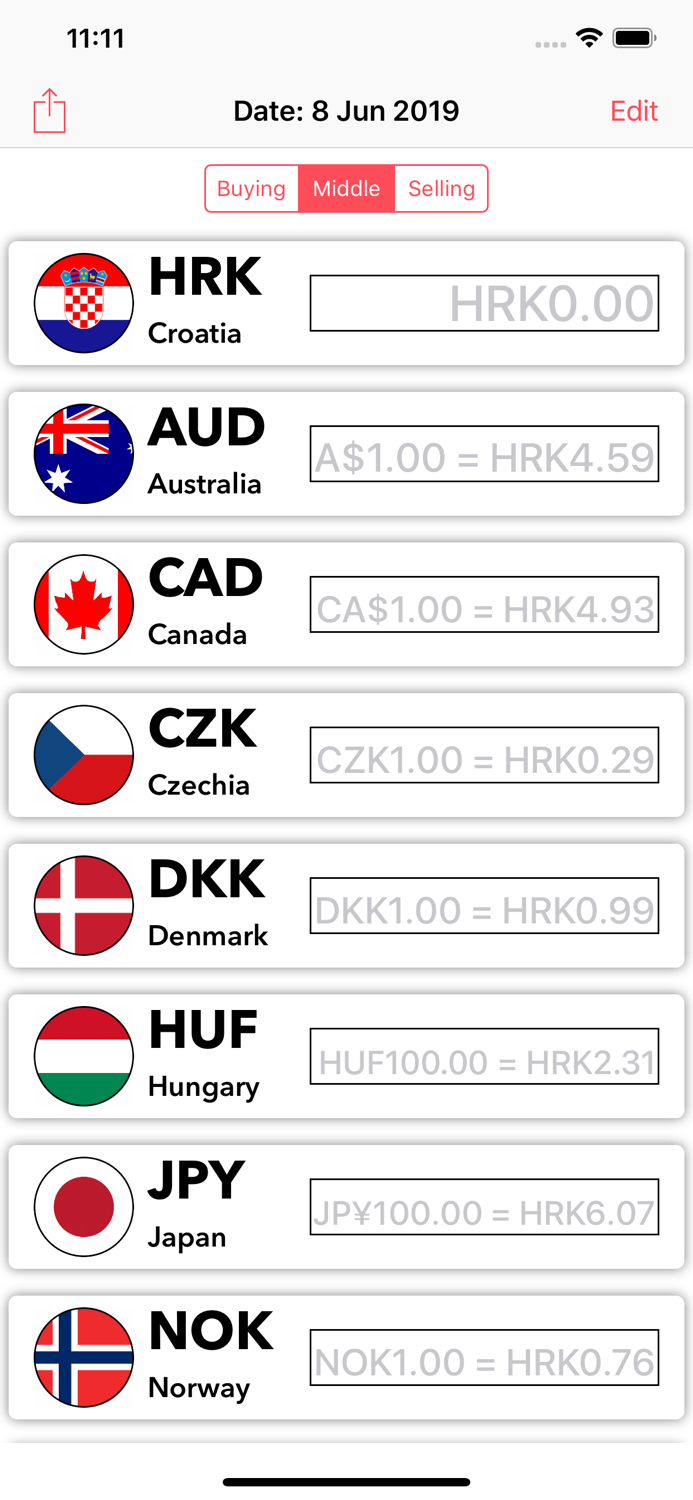 Croatian Exchange Rates