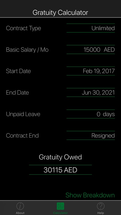 UAE Gratuity Calculator