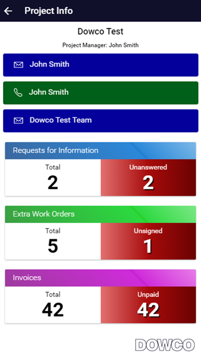 Dowco Project Status screenshot 2