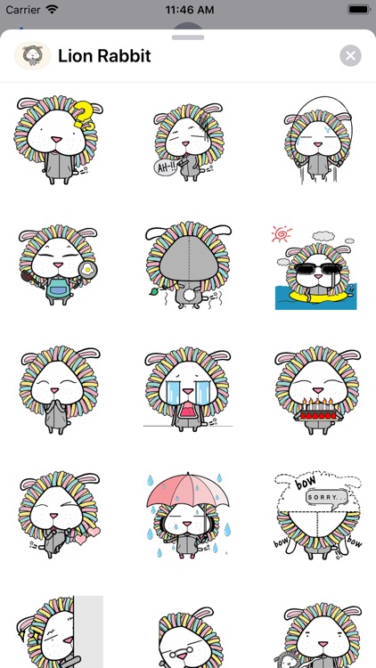 Lion Rabbit Animated Stickers