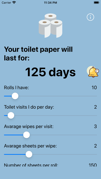 Toilet Paper Calculator screenshot 2