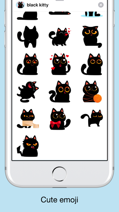 Funny Black cat stickers emoji screenshot 2