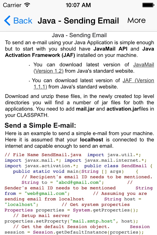 Tutorial of Java screenshot 2