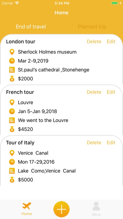 Travel note record