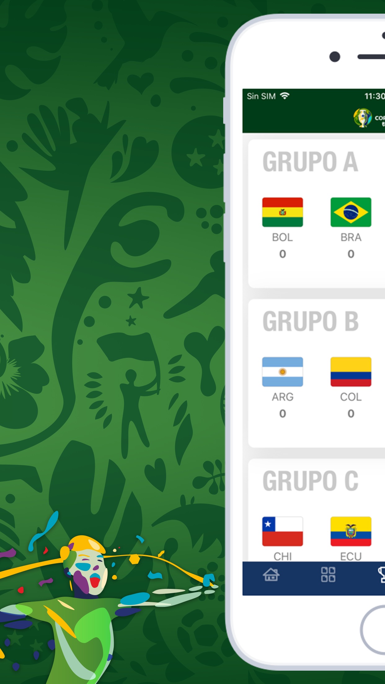Screenshot do app Copa América Oficial