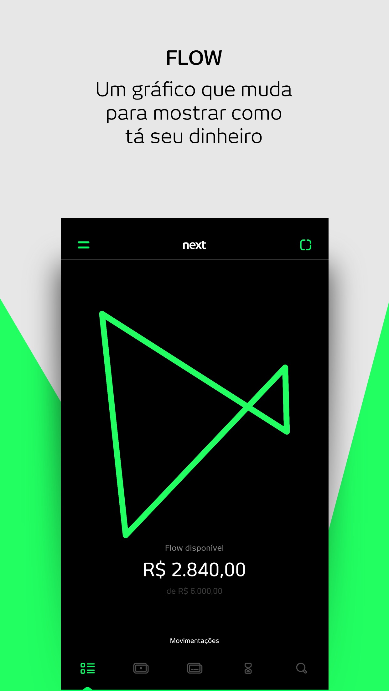Screenshot do app banco next