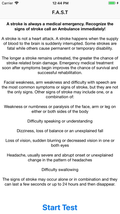 F.A.S.T Stroke Test