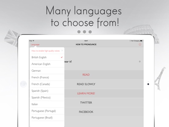 (How to) Pronounce - pronunciation of words and phrases in (Business) English, German, Spanish and French screenshot