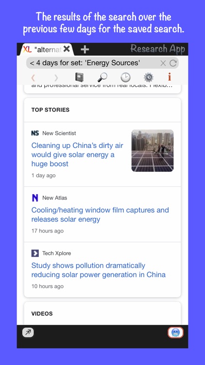 Research App - Saved Searches screenshot-6