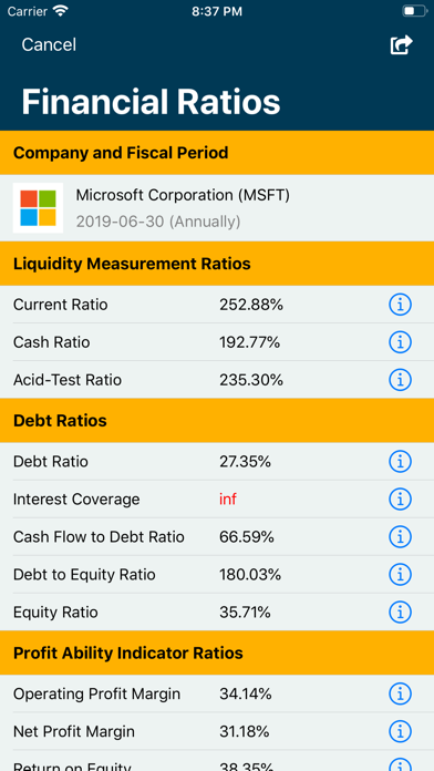 Financial Ratios Go: Analysis screenshot 2