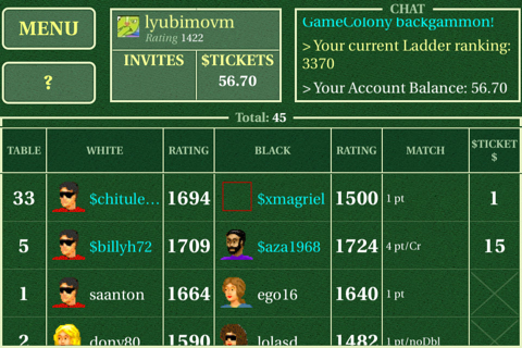 Backgammon Live - náhled
