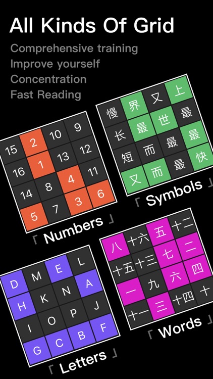 Schulte Grid Memory Tables