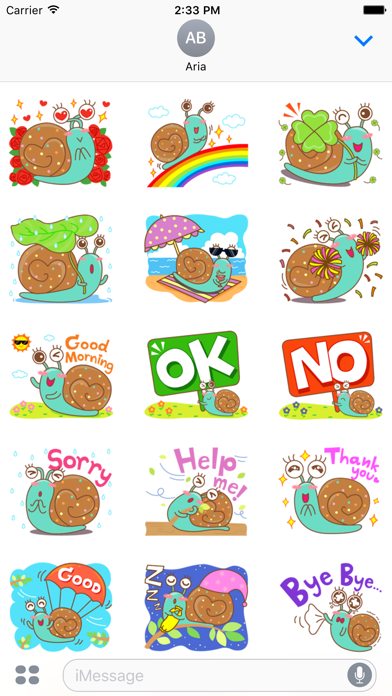 Lovely Colorful Snail Sticker screenshot 2