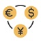 The "Currency Rules" gives you exchange rates for more than 30 currencies, including Israeli New Shekel, Malaysian Ringgit, Filipino Peso, etc