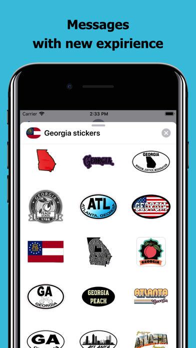 Georgia emoji - USA stickers screenshot 3