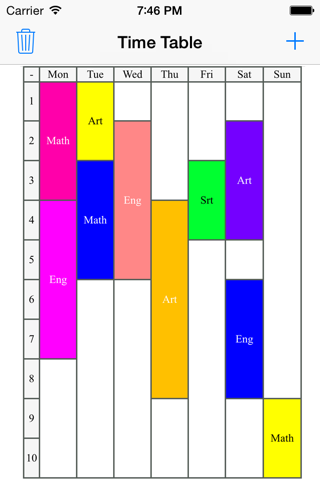 Timetable  ( Spread ) - náhled