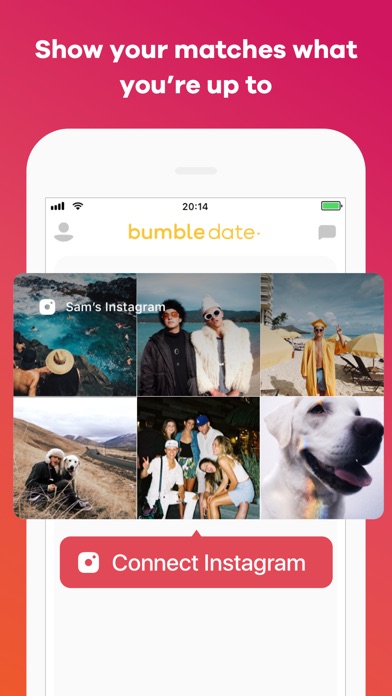 iphone - how to follow people on instagram through bumble