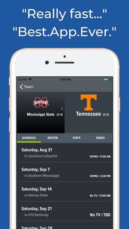 Tennessee Football Schedules screenshot-8