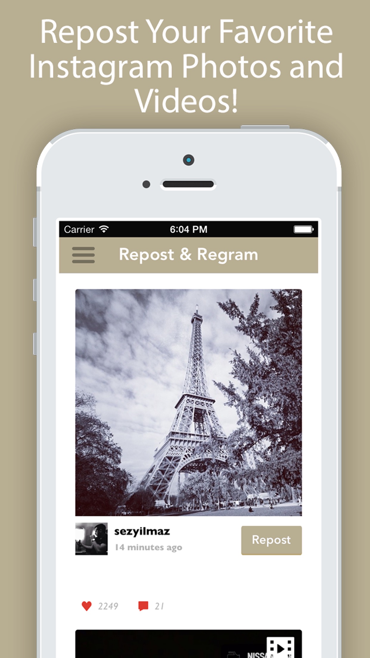 Screenshot do app Repost for Instagram'