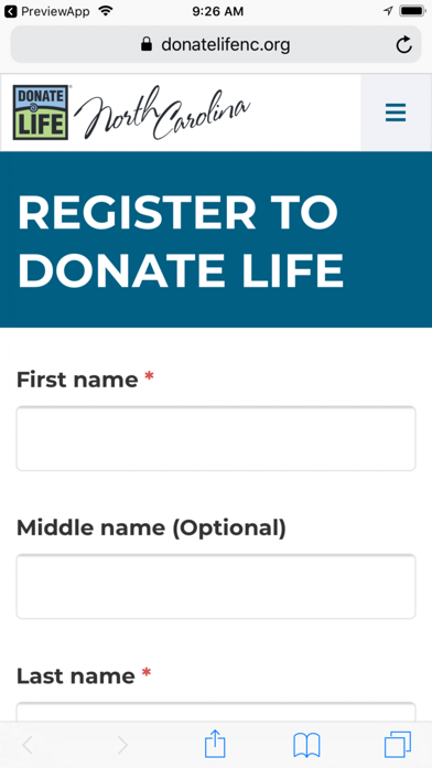 Donate Life North Carolina screenshot 2