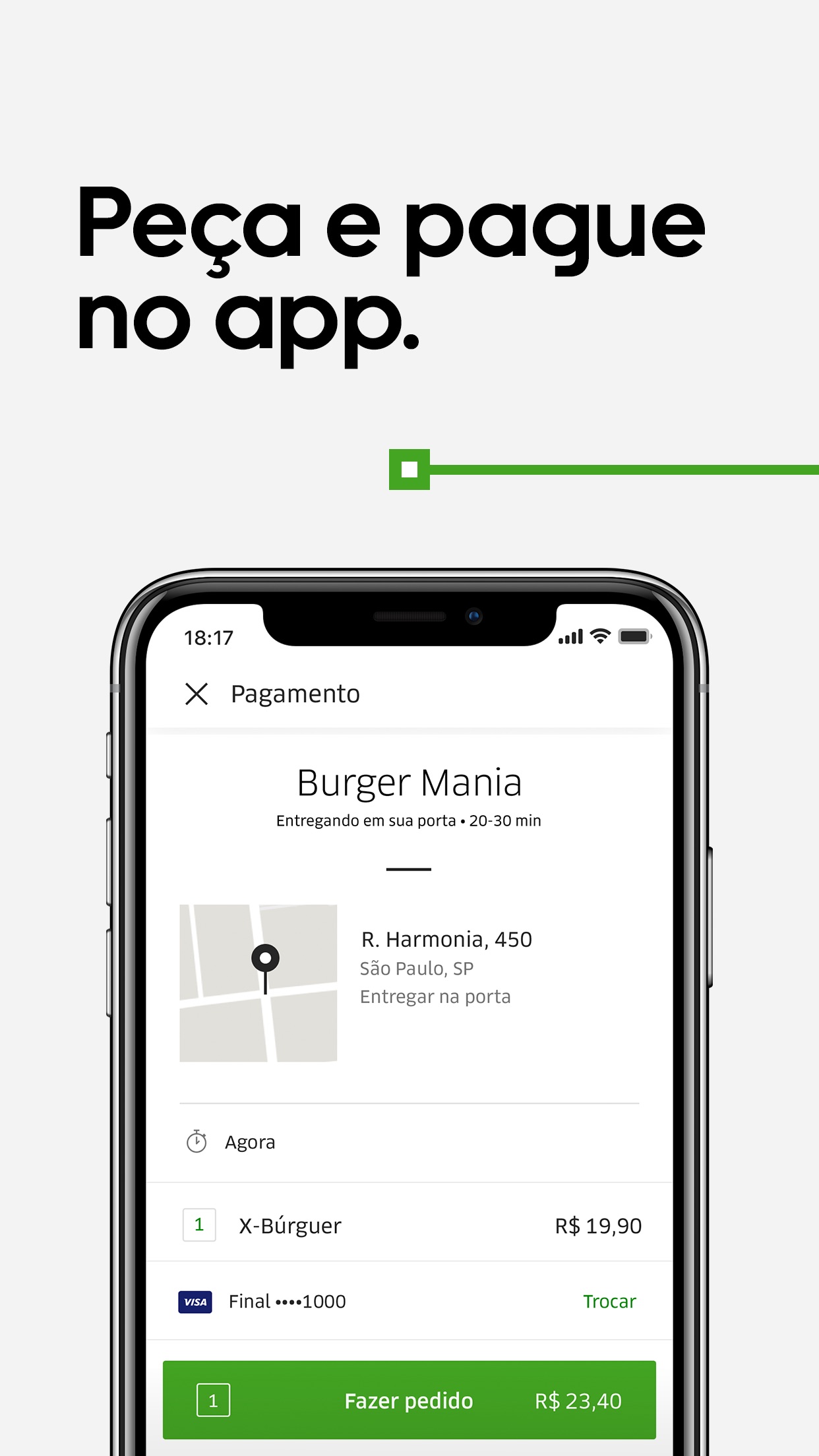Screenshot do app Uber Eats: entrega de comida