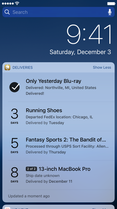 Delivery Status touch, a package tracker Screenshot 2