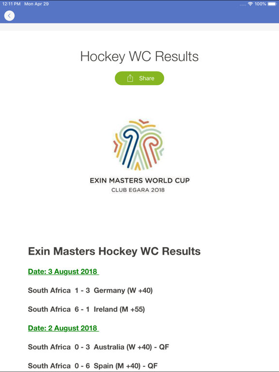 Screenshot #6 pour SA Masters Hockey