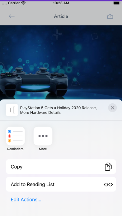 GameFeed app screenshot