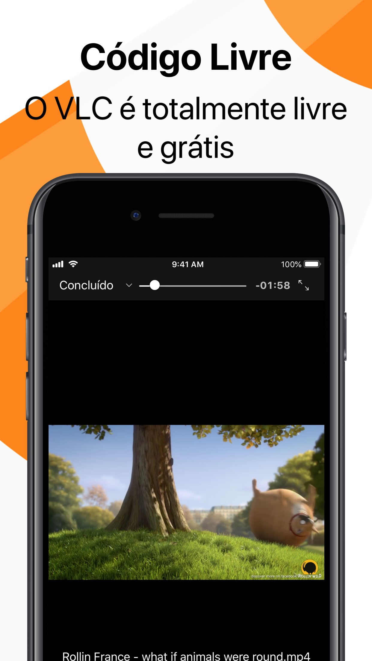 Screenshot do app VLC for Mobile