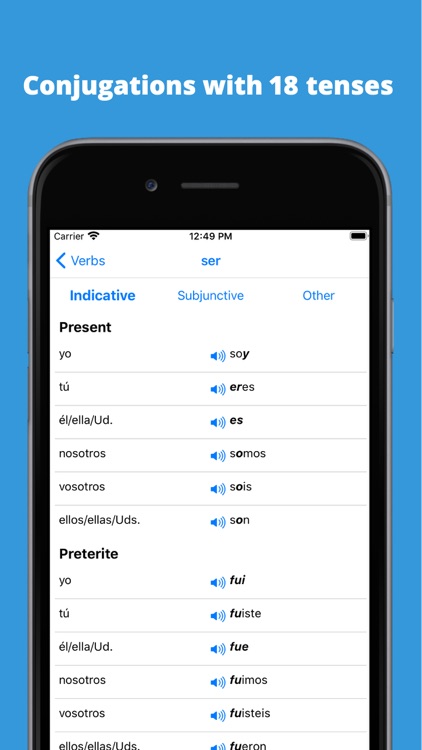 Verbify Spanish Conjugations