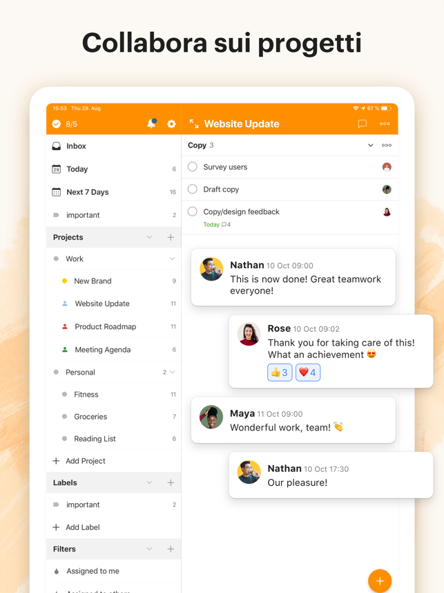 ‎Todoist: To-do list e attività Screenshot