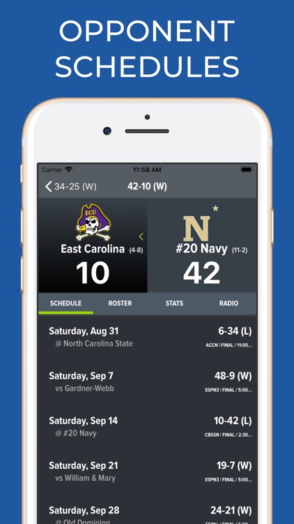 Navy Football Schedules screenshot-7