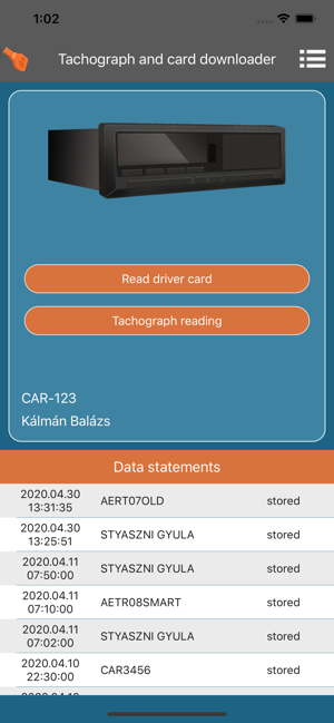 Orange Tachograph Downloader