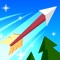 Aim carefully and throw your arrow through the world then control it to dodge obstacles and reach the most distant target