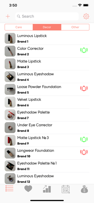 Beautistics: beauty inventory