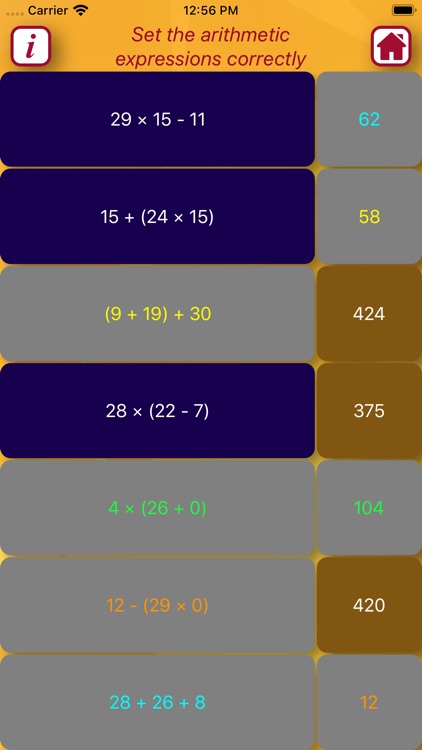 Mathematical knowledge testing